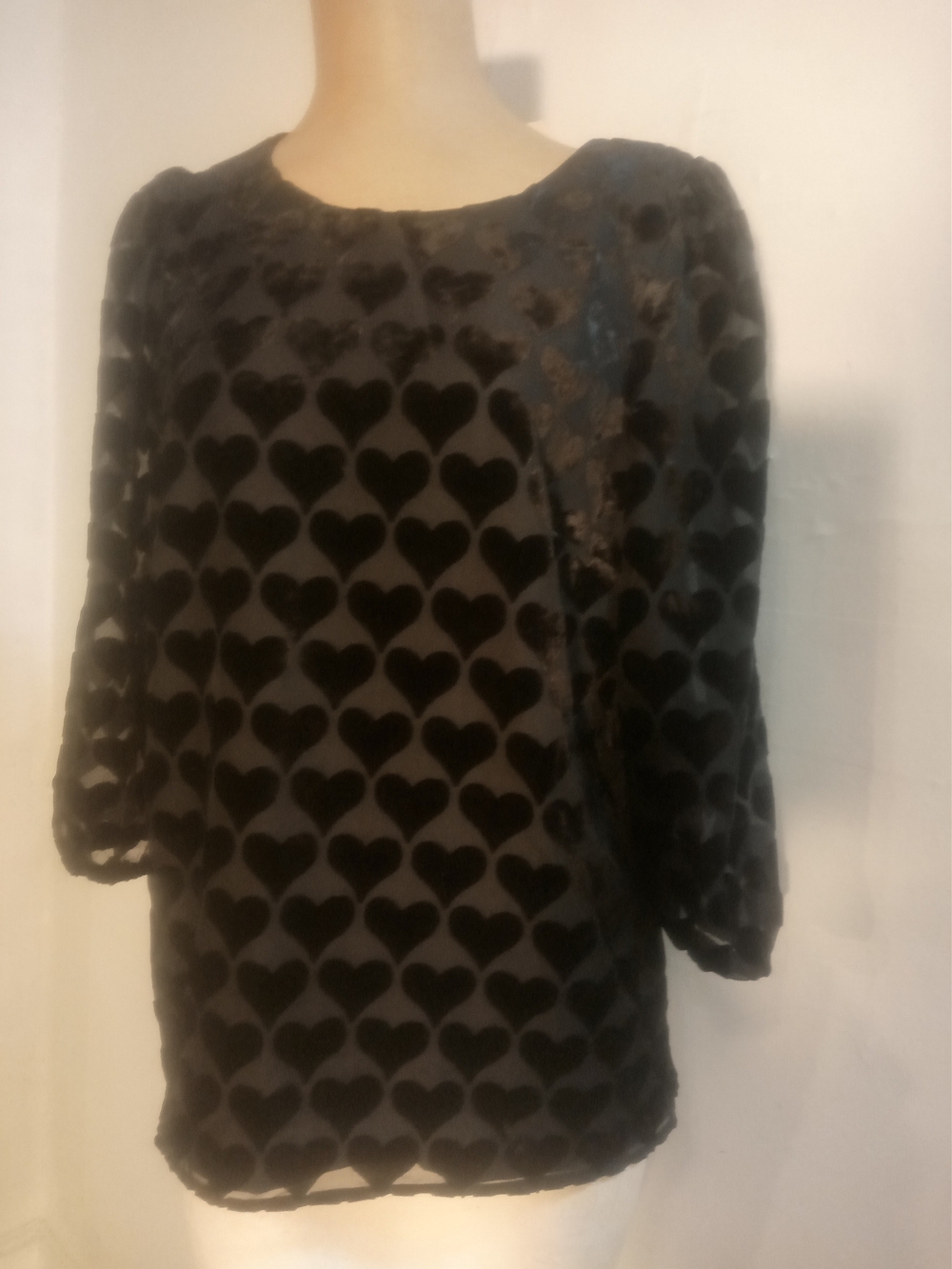 Black Heart-Print Women's Dress
